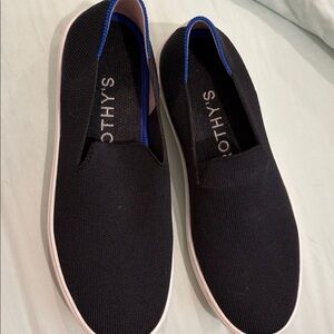 Rothy's Black and Blue Women's Slip-On Sneakers